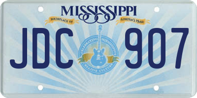 MS license plate JDC907