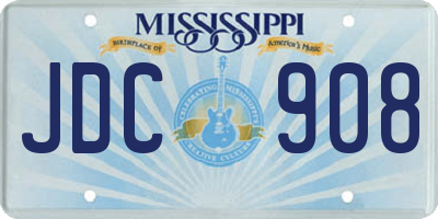 MS license plate JDC908