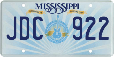 MS license plate JDC922