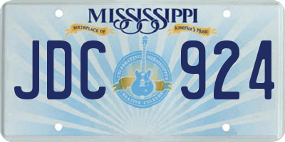 MS license plate JDC924