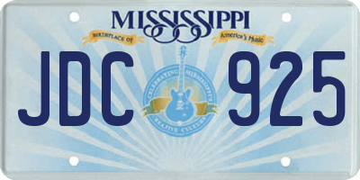 MS license plate JDC925