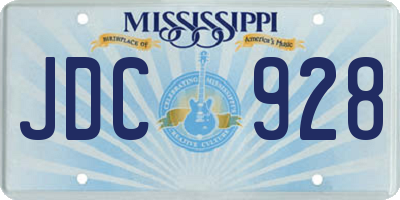 MS license plate JDC928