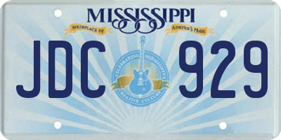 MS license plate JDC929