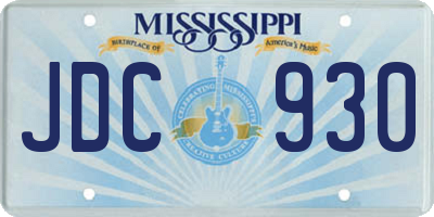 MS license plate JDC930