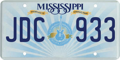 MS license plate JDC933