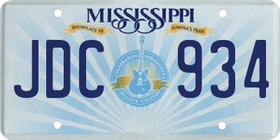 MS license plate JDC934