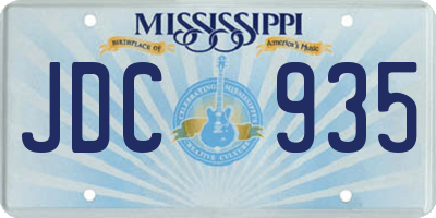 MS license plate JDC935