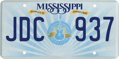 MS license plate JDC937