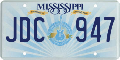 MS license plate JDC947