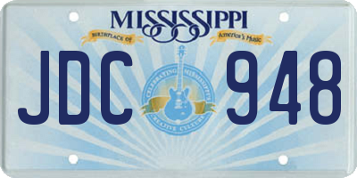 MS license plate JDC948