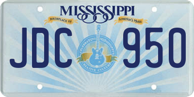 MS license plate JDC950