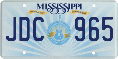 MS license plate JDC965