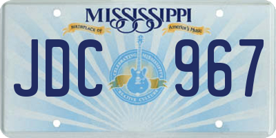MS license plate JDC967