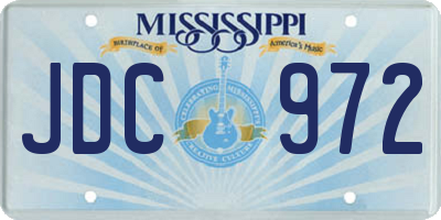MS license plate JDC972