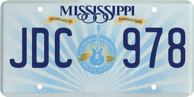 MS license plate JDC978