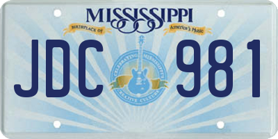 MS license plate JDC981