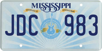 MS license plate JDC983