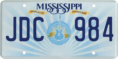 MS license plate JDC984