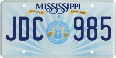 MS license plate JDC985