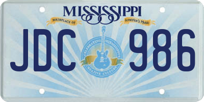 MS license plate JDC986