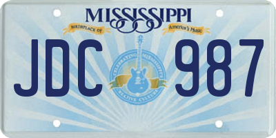 MS license plate JDC987