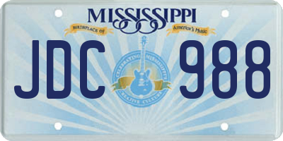 MS license plate JDC988