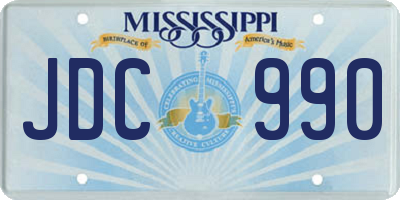 MS license plate JDC990