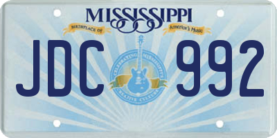 MS license plate JDC992