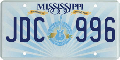 MS license plate JDC996