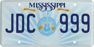 MS license plate JDC999