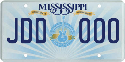 MS license plate JDD000