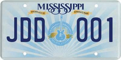 MS license plate JDD001