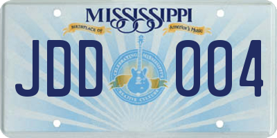 MS license plate JDD004