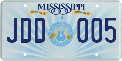 MS license plate JDD005
