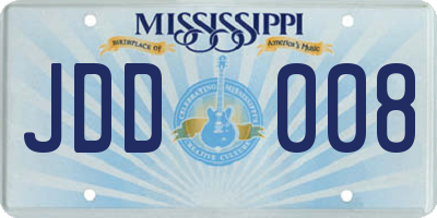 MS license plate JDD008