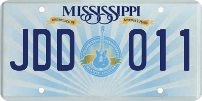 MS license plate JDD011