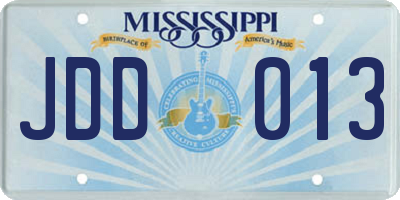 MS license plate JDD013