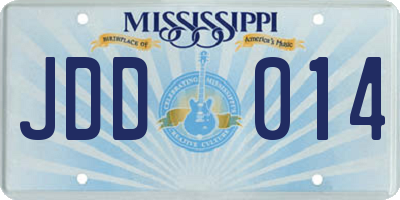 MS license plate JDD014
