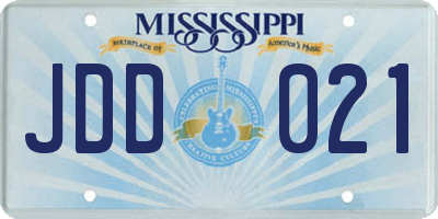 MS license plate JDD021