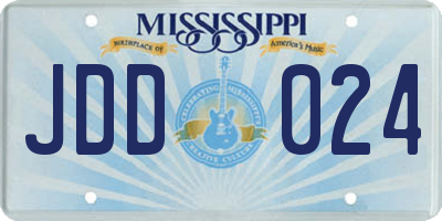 MS license plate JDD024