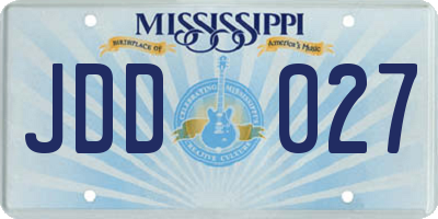 MS license plate JDD027