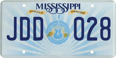 MS license plate JDD028