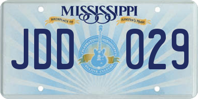 MS license plate JDD029