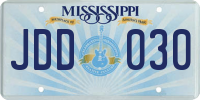 MS license plate JDD030