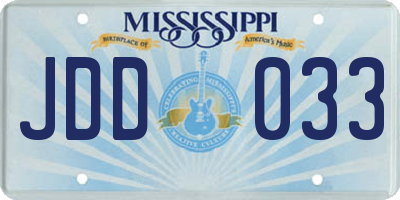 MS license plate JDD033