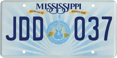 MS license plate JDD037