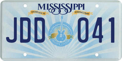 MS license plate JDD041