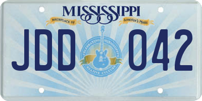 MS license plate JDD042
