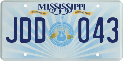 MS license plate JDD043
