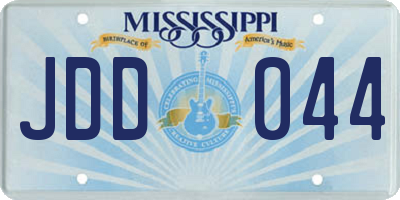 MS license plate JDD044